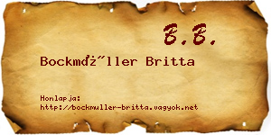 Bockmüller Britta névjegykártya